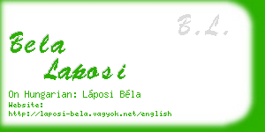 bela laposi business card